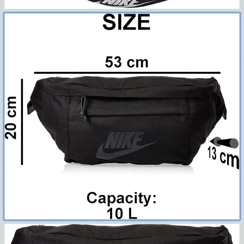 Nike Tech Hip Pack 10L Unisex Fanny Waistpack Crossbody Gym Travel Bag Black